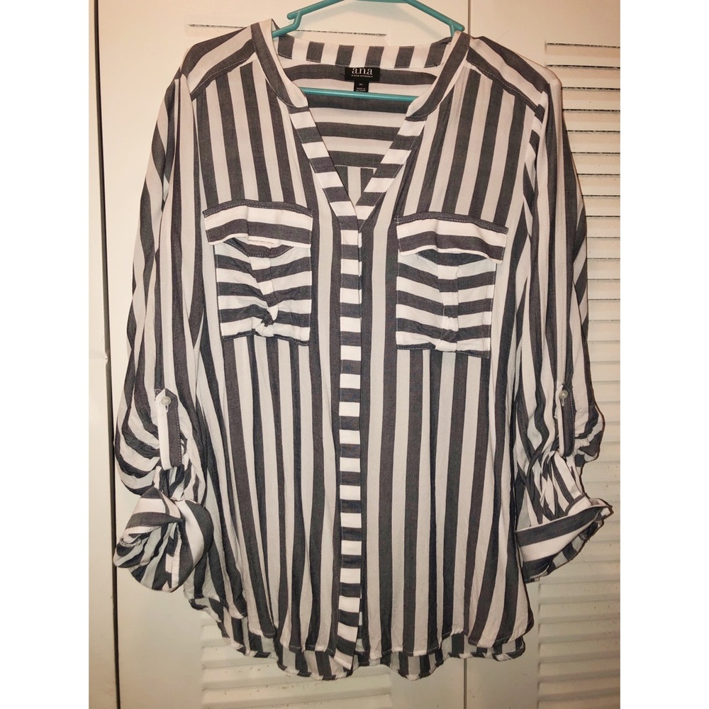 Striped Button Down Blouse